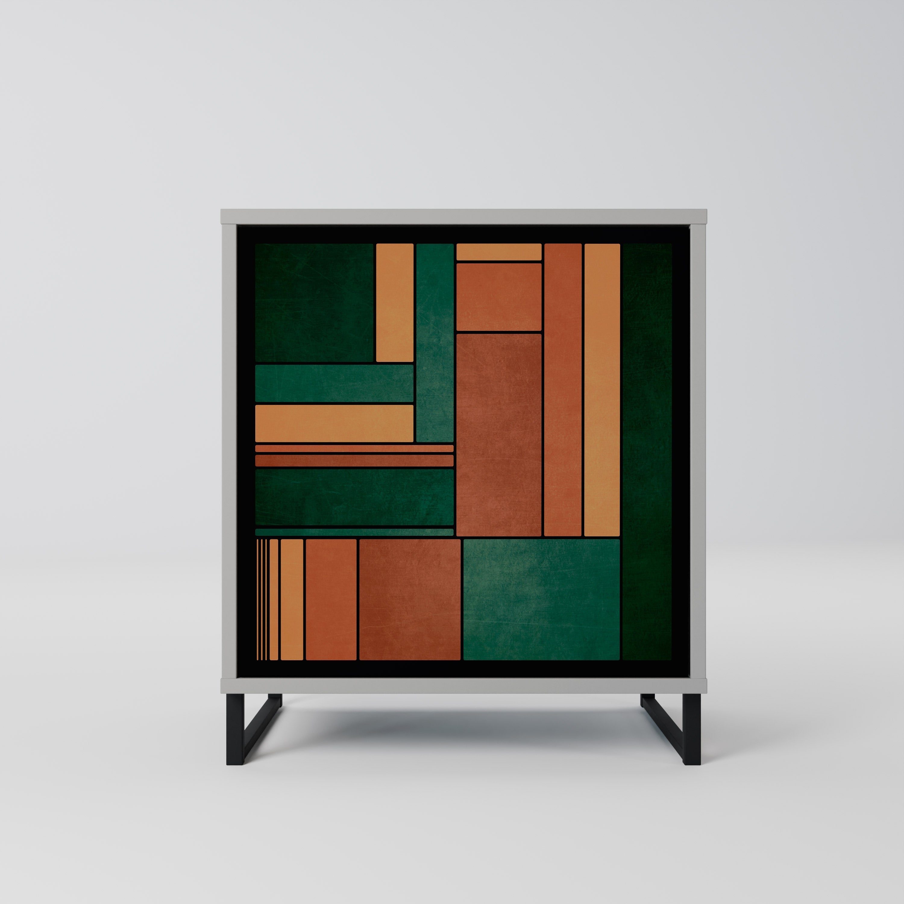 EARTHY FIGURES Aparador de 1 Porta em Acabamento Cinzento