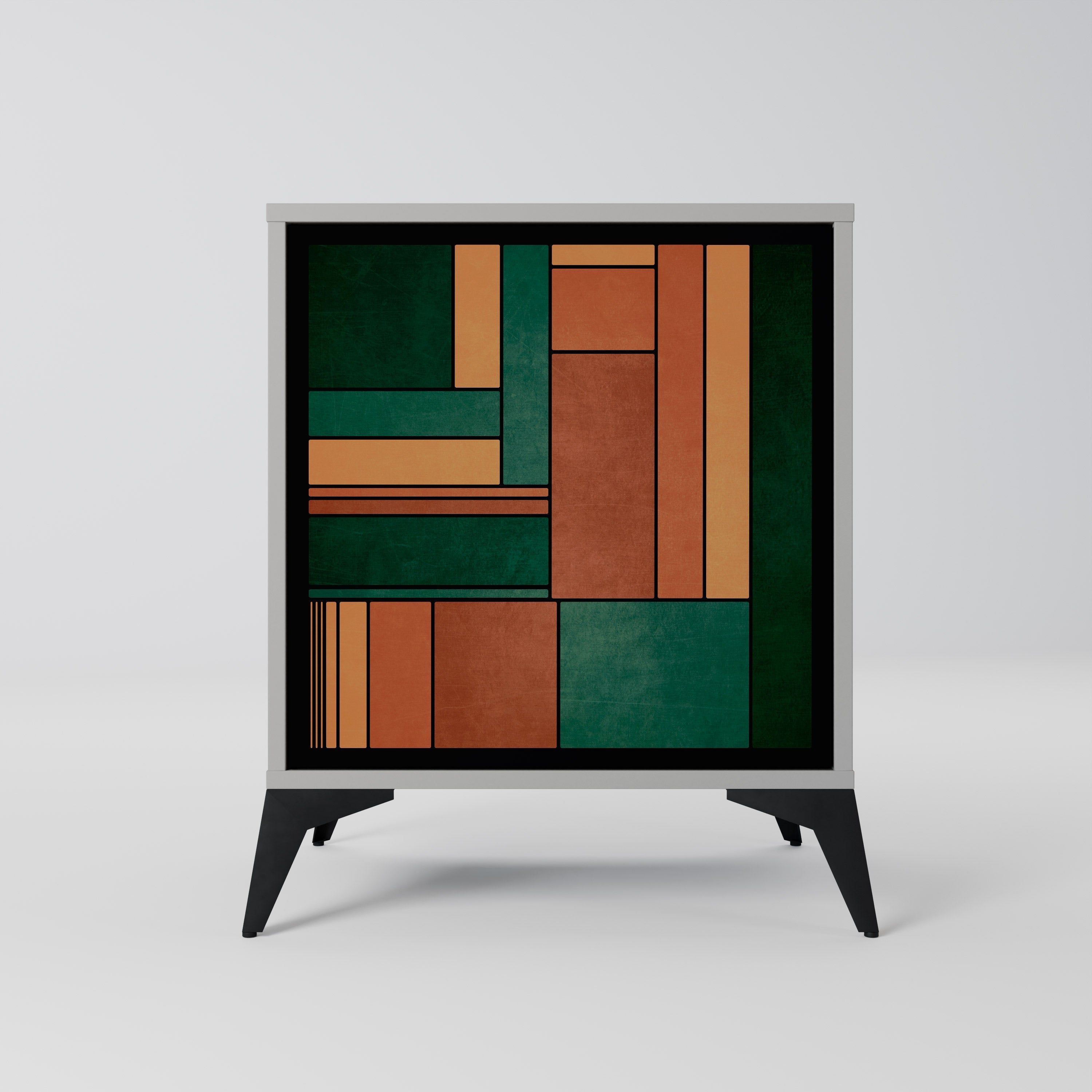 EARTHY FIGURES Aparador de 1 Porta em Acabamento Cinzento