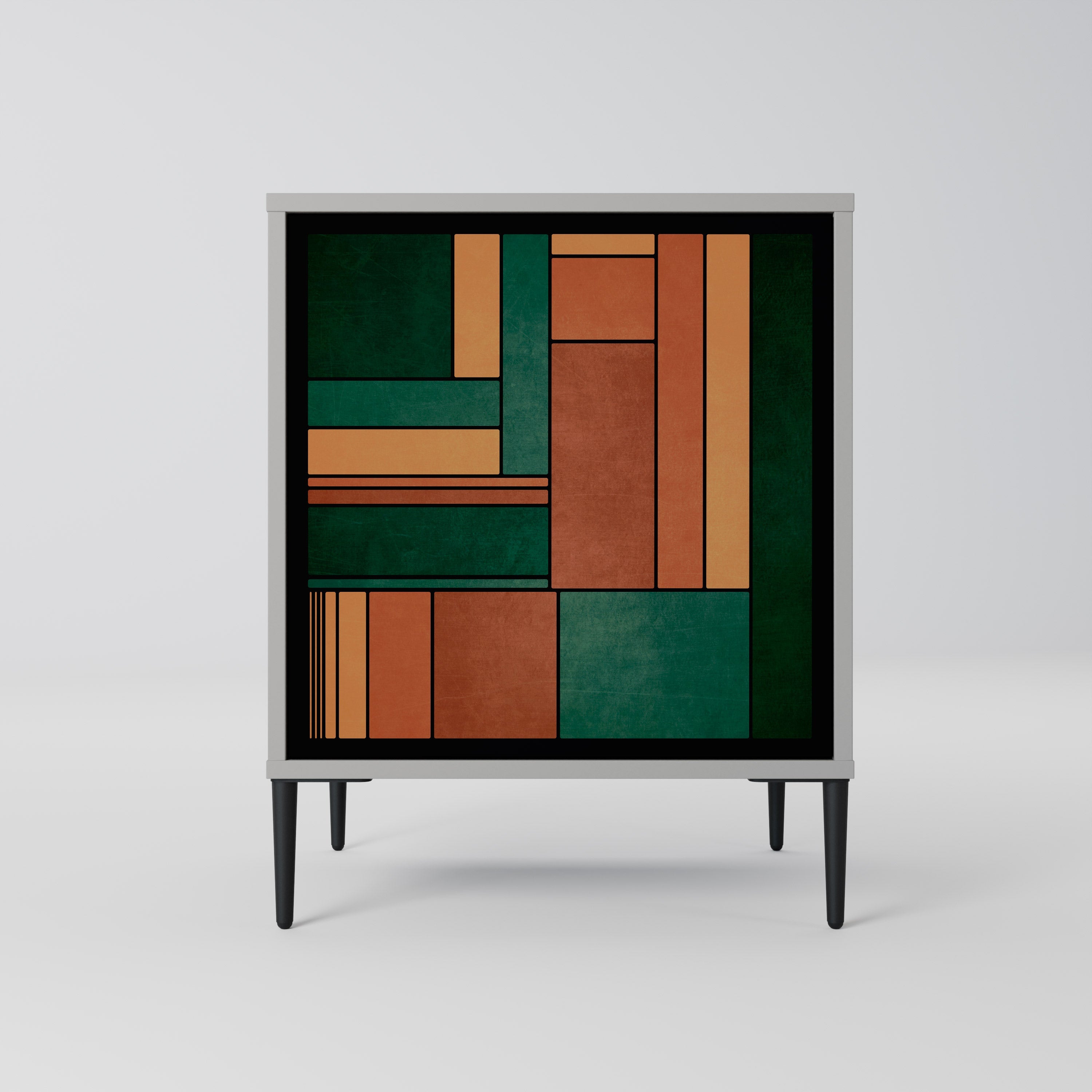 EARTHY FIGURES Aparador de 1 Porta em Acabamento Cinzento