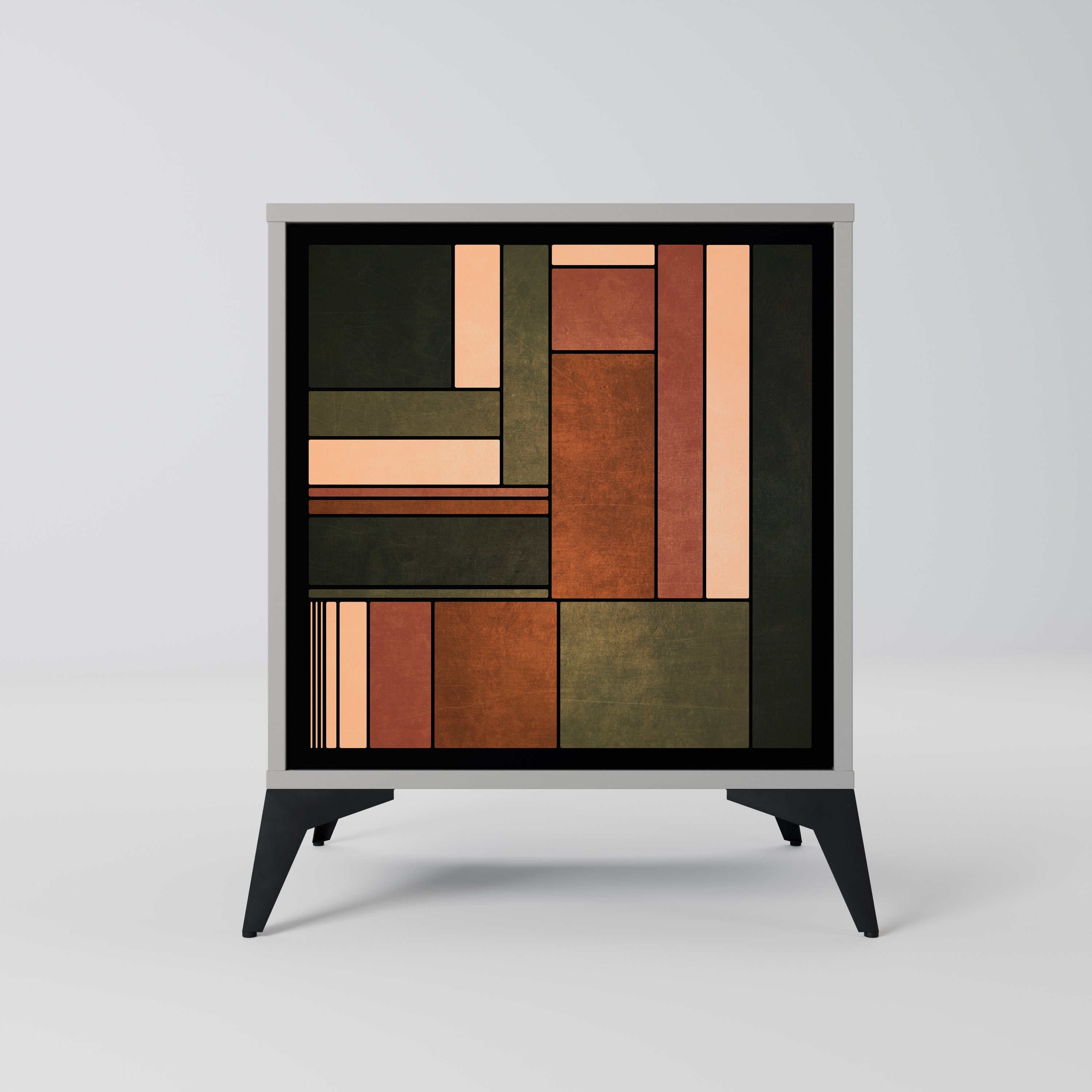 FIGURES OF NATURE Aparador de 1 Porta em Acabamento Cinzento