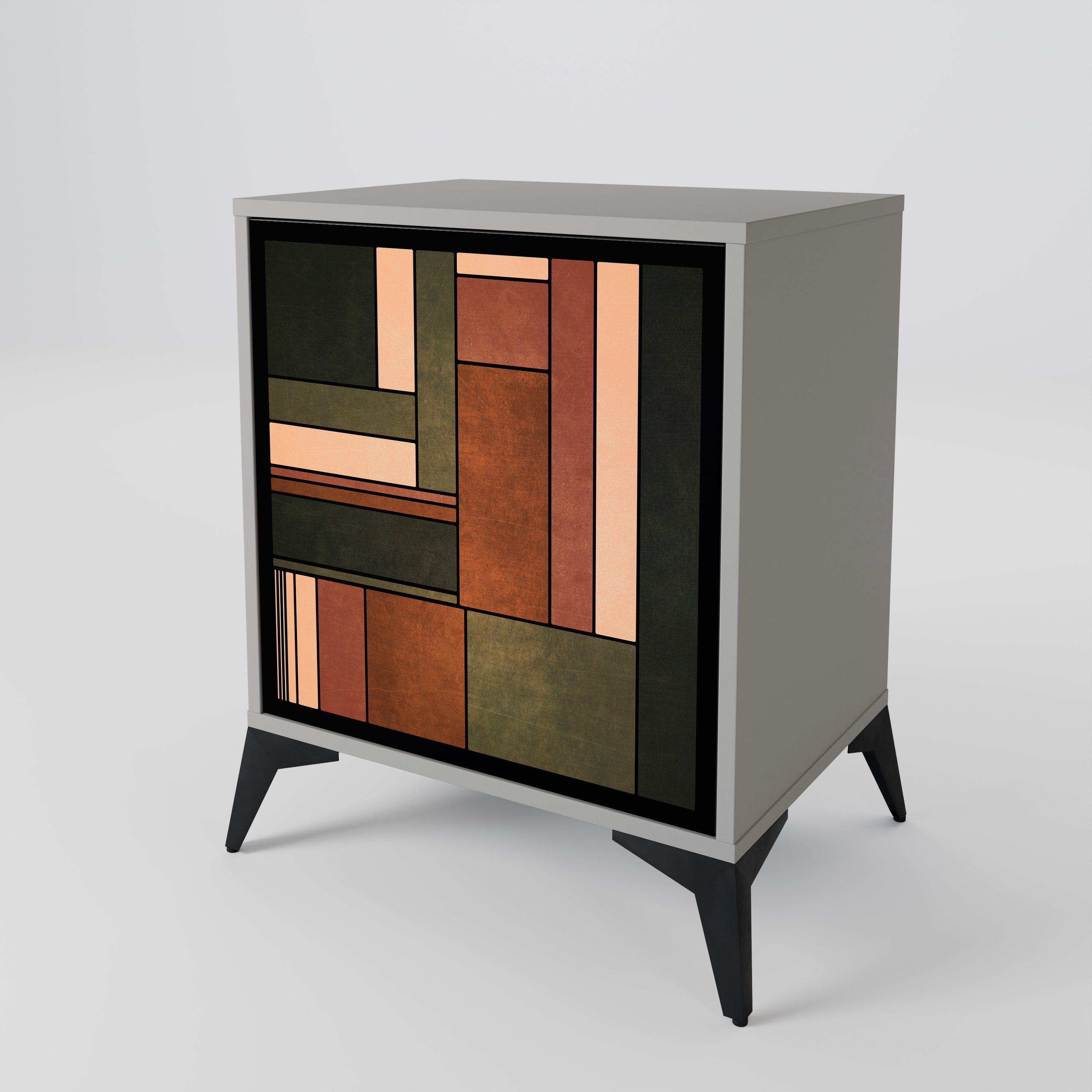 FIGURES OF NATURE Aparador de 1 Porta em Acabamento Cinzento