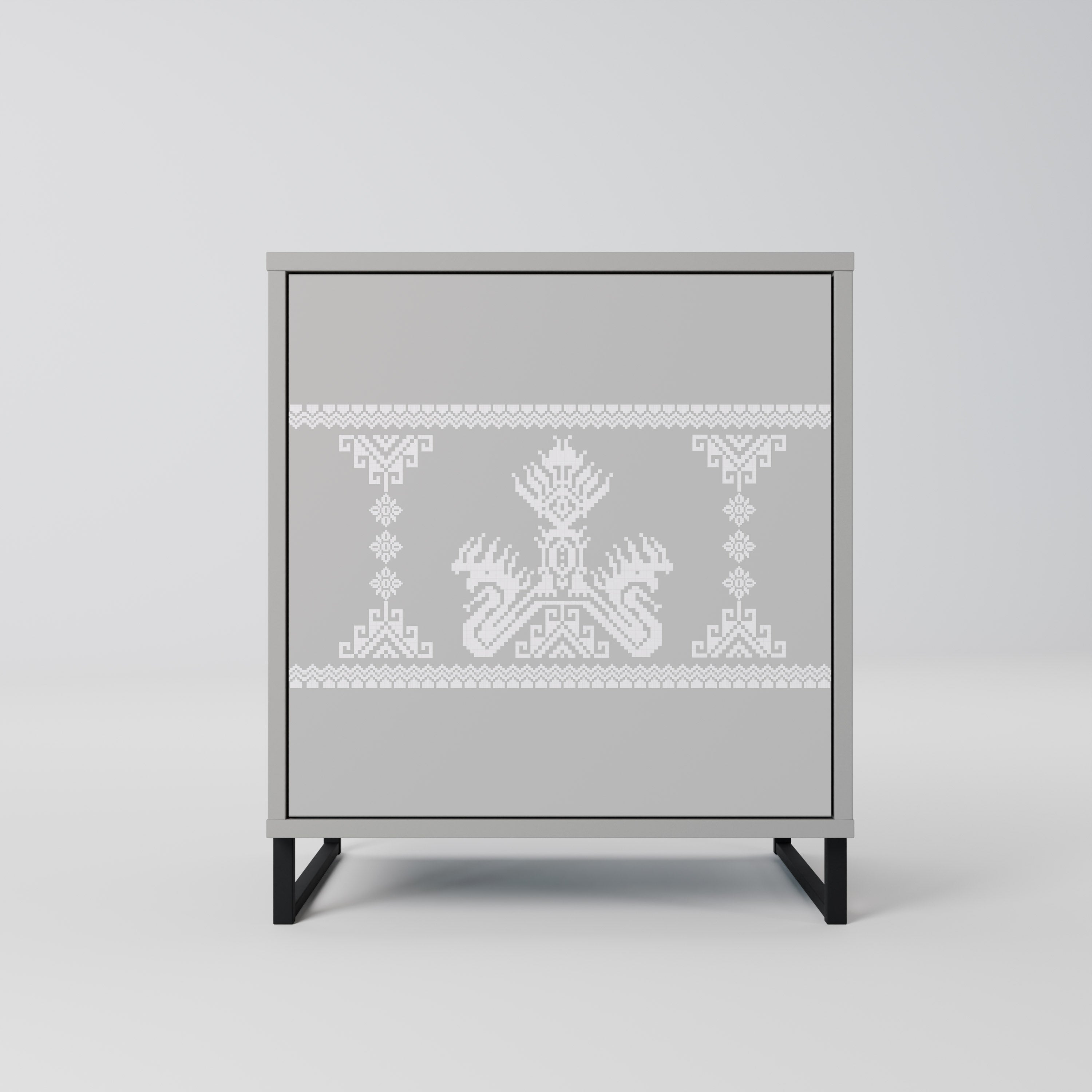 THAI GRAY Aparador de 1 Porta em Acabamento Cinzento