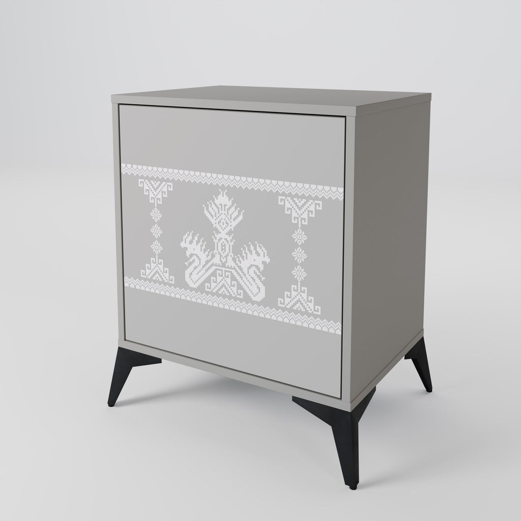 THAI GRAY Aparador de 1 Porta em Acabamento Cinzento