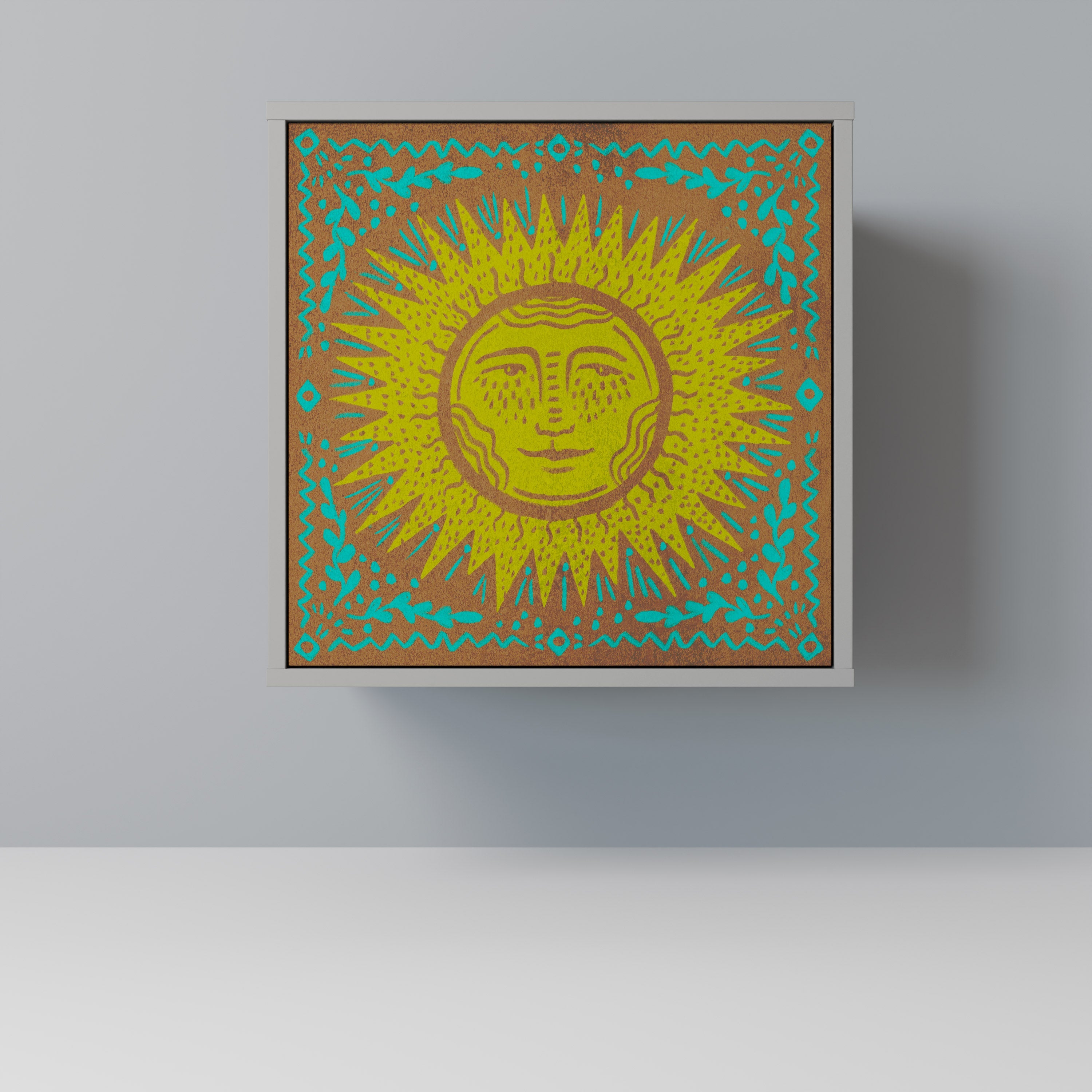 SUNSHINE EULOGY Aparador de 1 Porta em Acabamento Cinzento