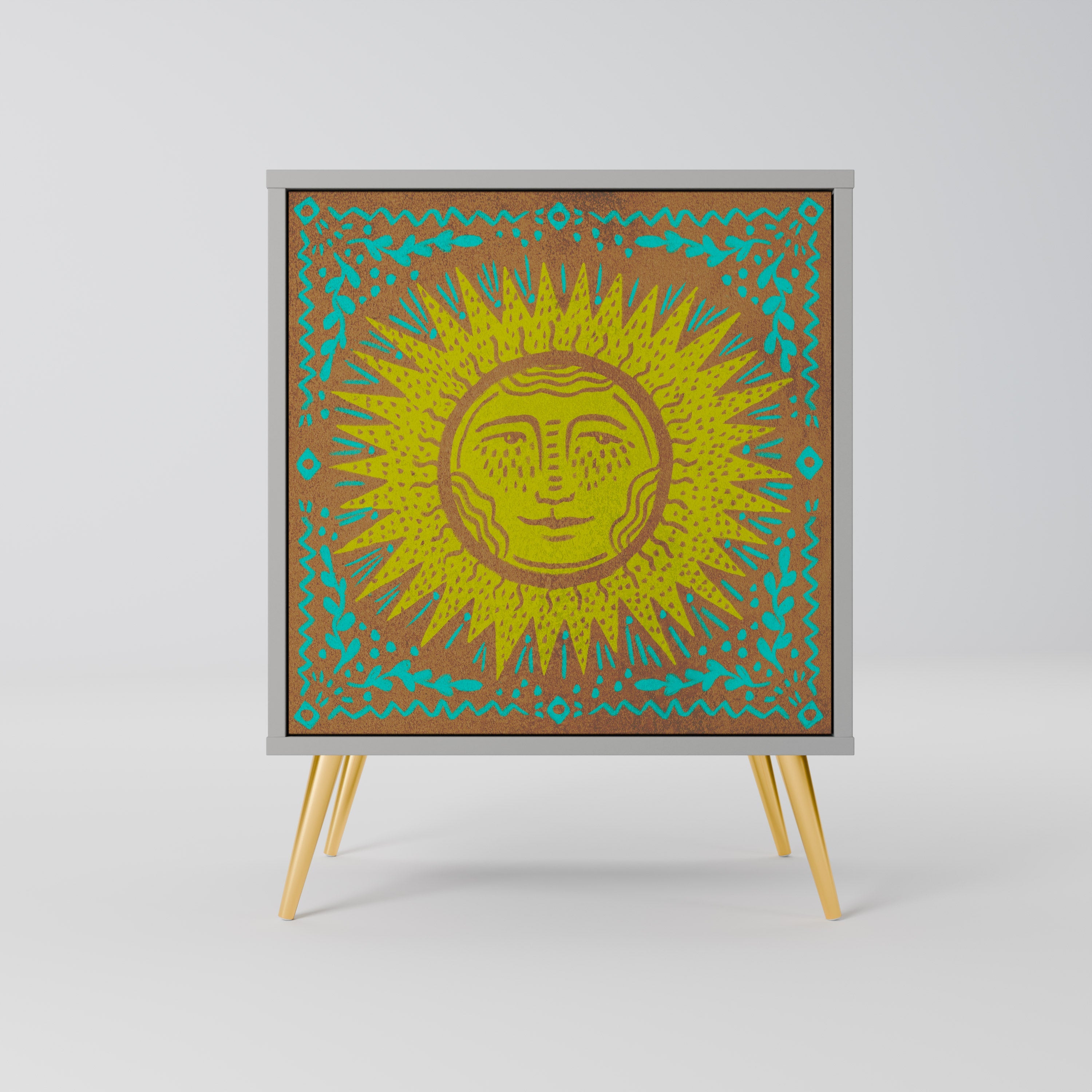 SUNSHINE EULOGY Aparador de 1 Porta em Acabamento Cinzento