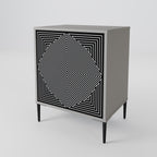 POLYGON ILLUSION 1-Door Sideboard in Grey Finish