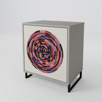 BROWN CIRCLES 1-Door Sideboard in Grey Finish