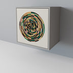 GREEN CIRCLES Aparador de 1 Porta em Acabamento Cinzento