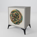 GREEN CIRCLES Aparador de 1 Porta em Acabamento Cinzento