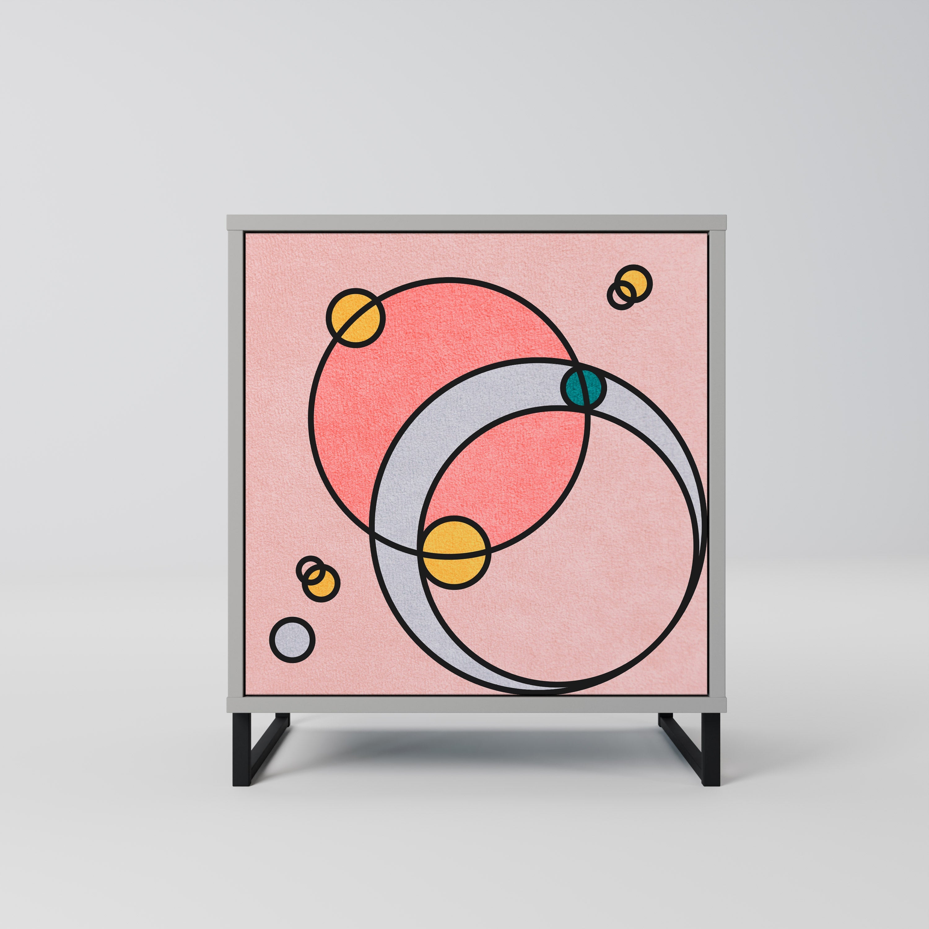 GOSSAMER ECHOES Aparador de 1 Porta em Acabamento Cinzento