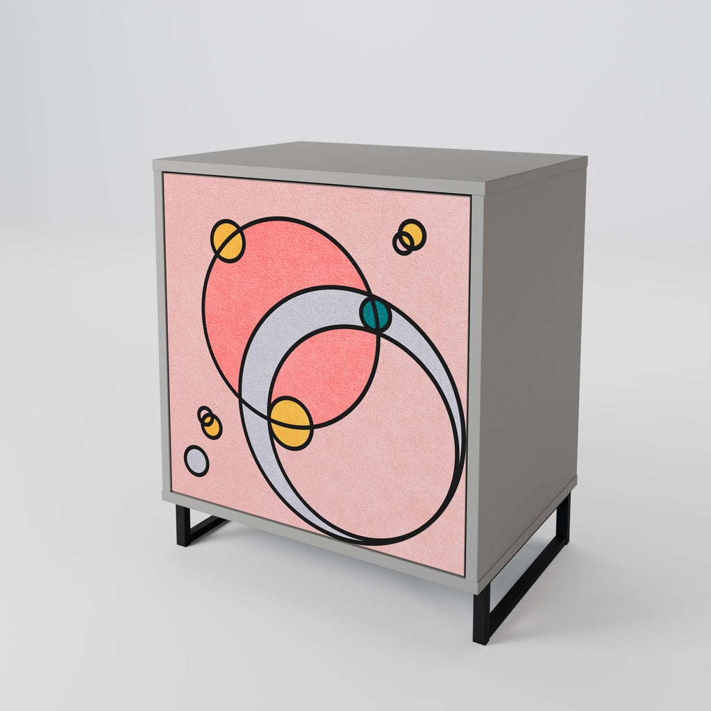 GOSSAMER ECHOES 1-Door Sideboard in Grey Finish