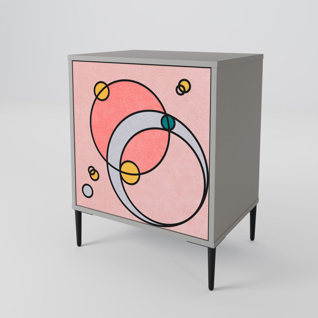 GOSSAMER ECHOES 1-Door Sideboard in Grey Finish