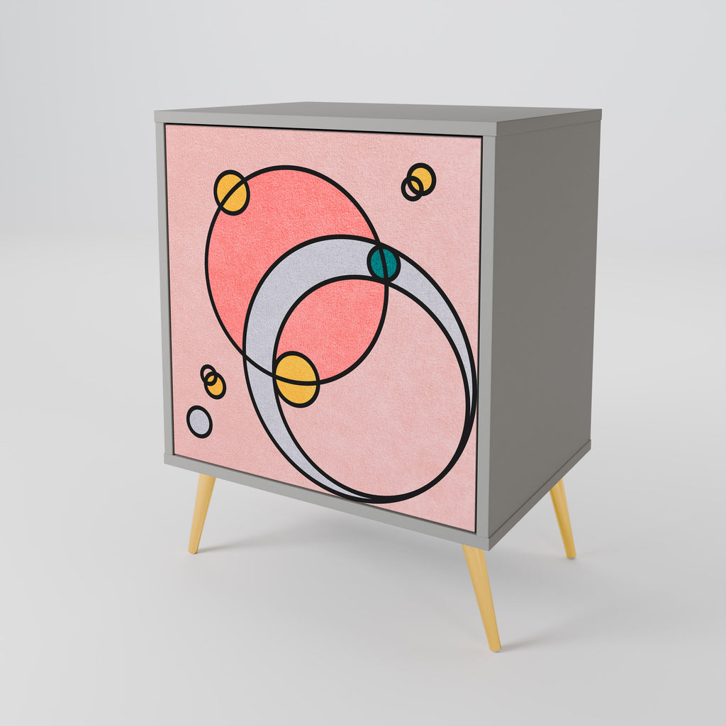 GOSSAMER ECHOES 1-Door Sideboard in Grey Finish