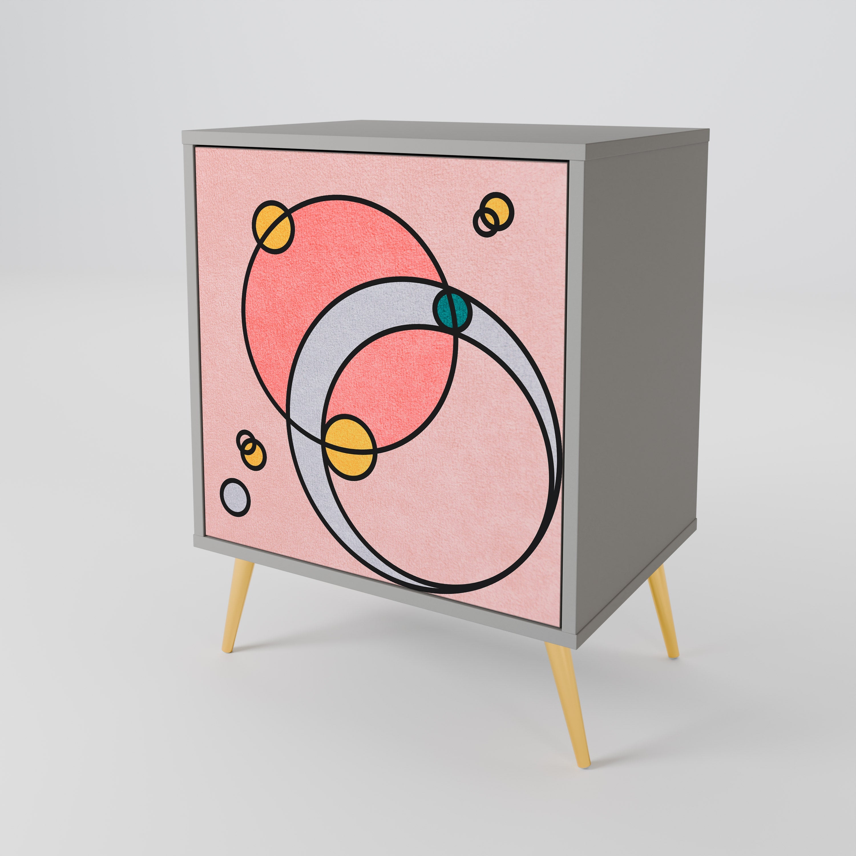 GOSSAMER ECHOES Aparador de 1 Porta em Acabamento Cinzento