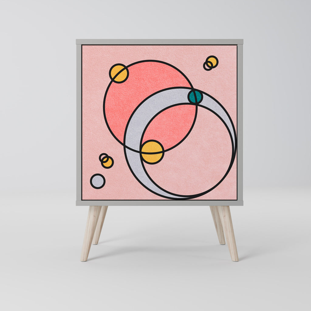 GOSSAMER ECHOES 1-Door Sideboard in Grey Finish