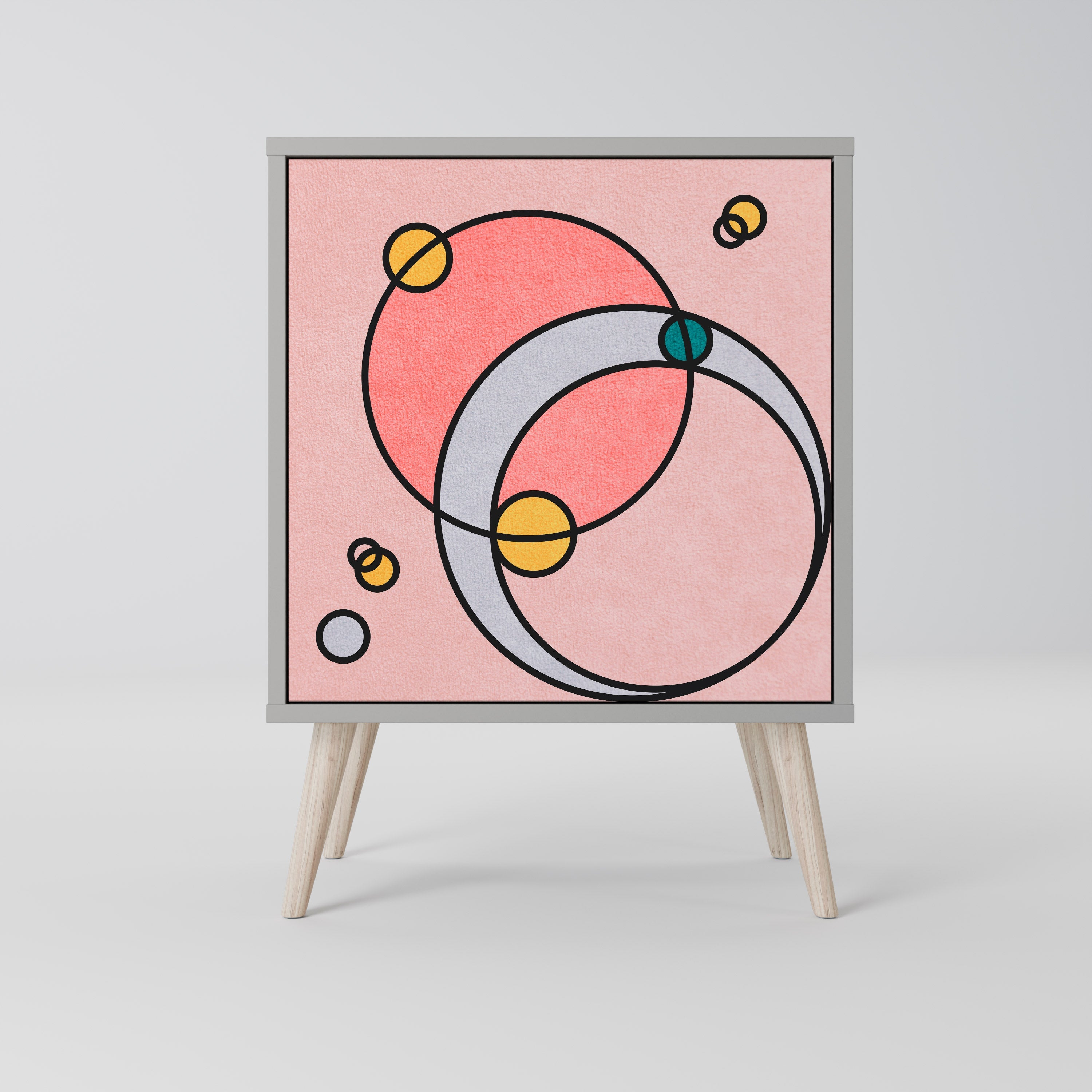 GOSSAMER ECHOES Aparador de 1 Porta em Acabamento Cinzento