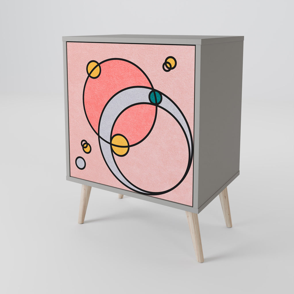 GOSSAMER ECHOES 1-Door Sideboard in Grey Finish