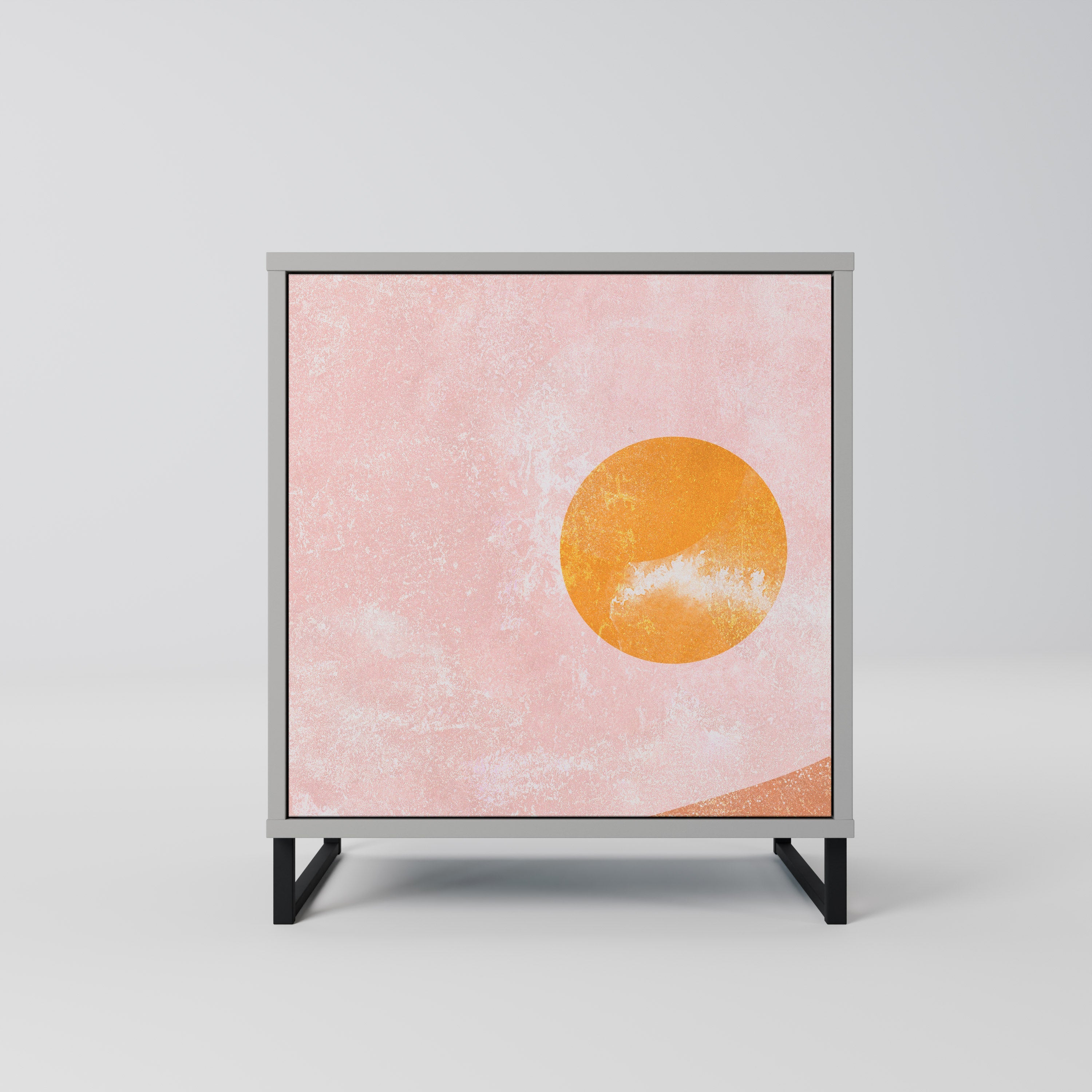 LUMINOUS SUNLIGHT Aparador de 1 Porta em Acabamento Cinzento