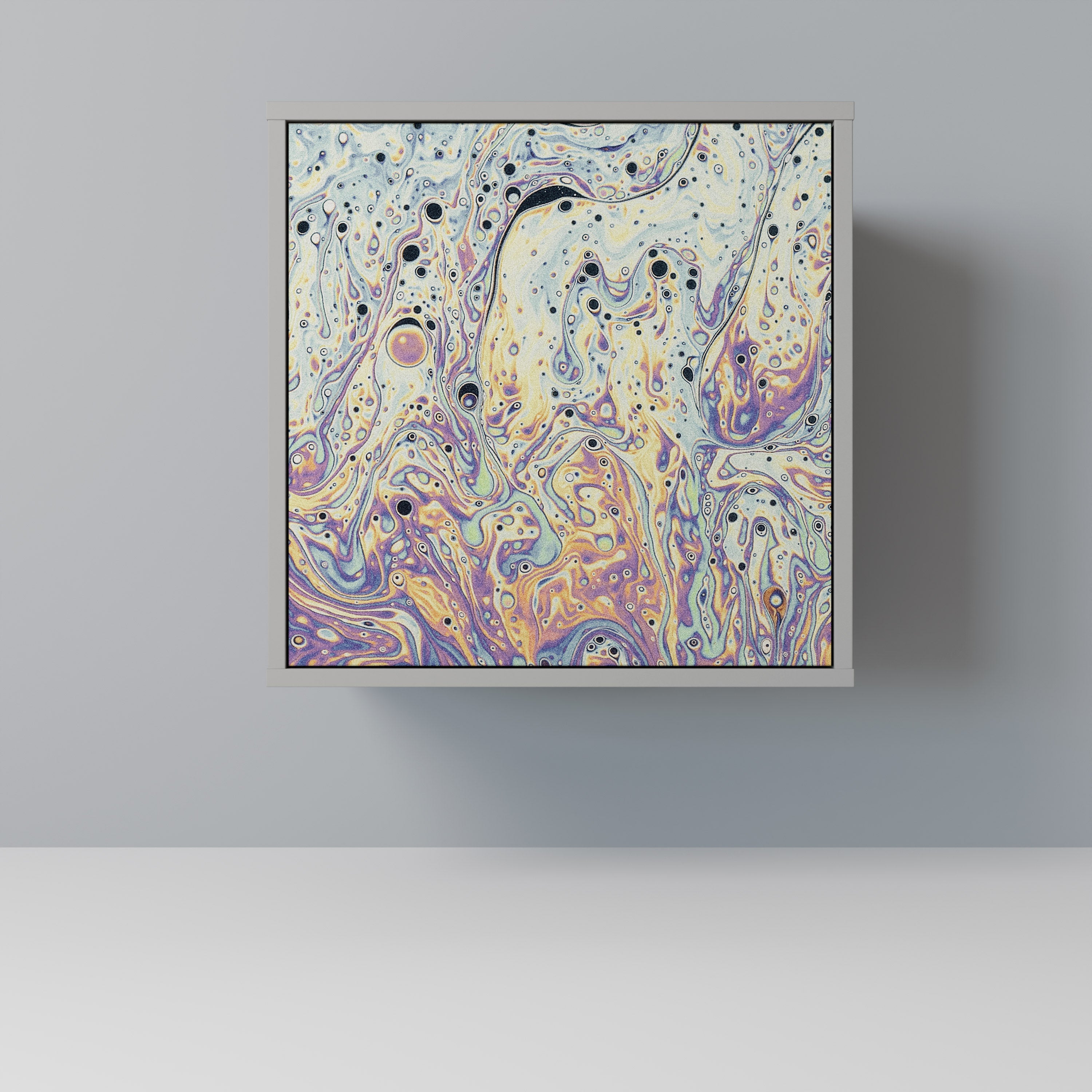 MOSAIC OF COLORS 1-Door Sideboard in Grey Finish