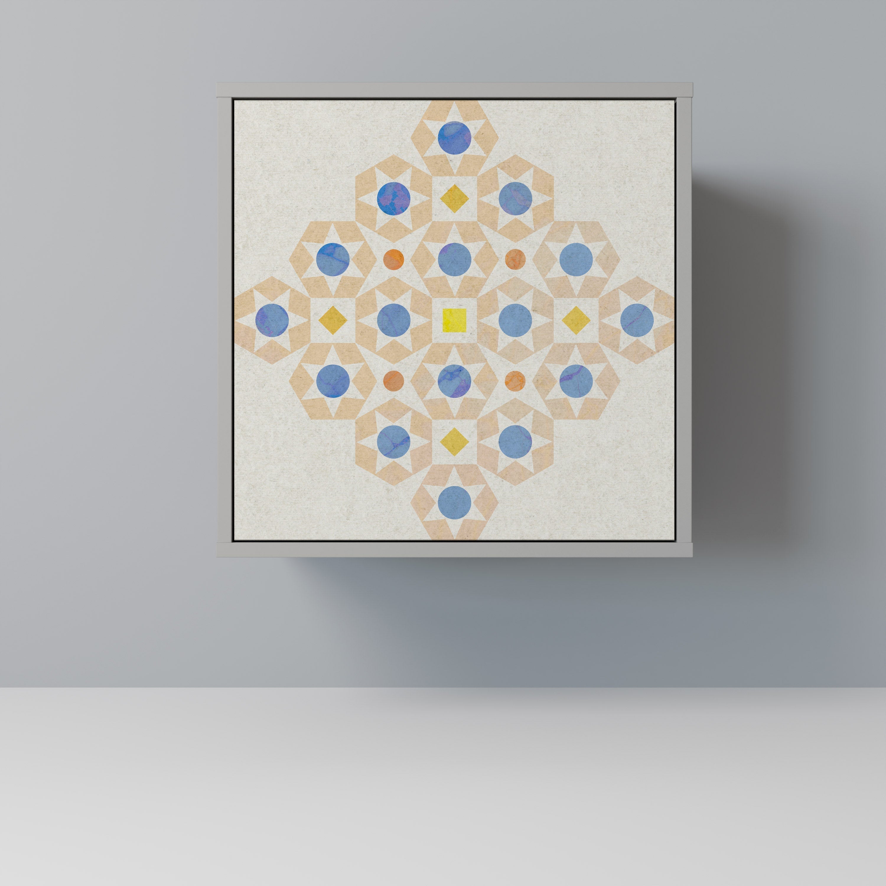 PATTERNED PRISM 1-Door Sideboard in Grey Finish