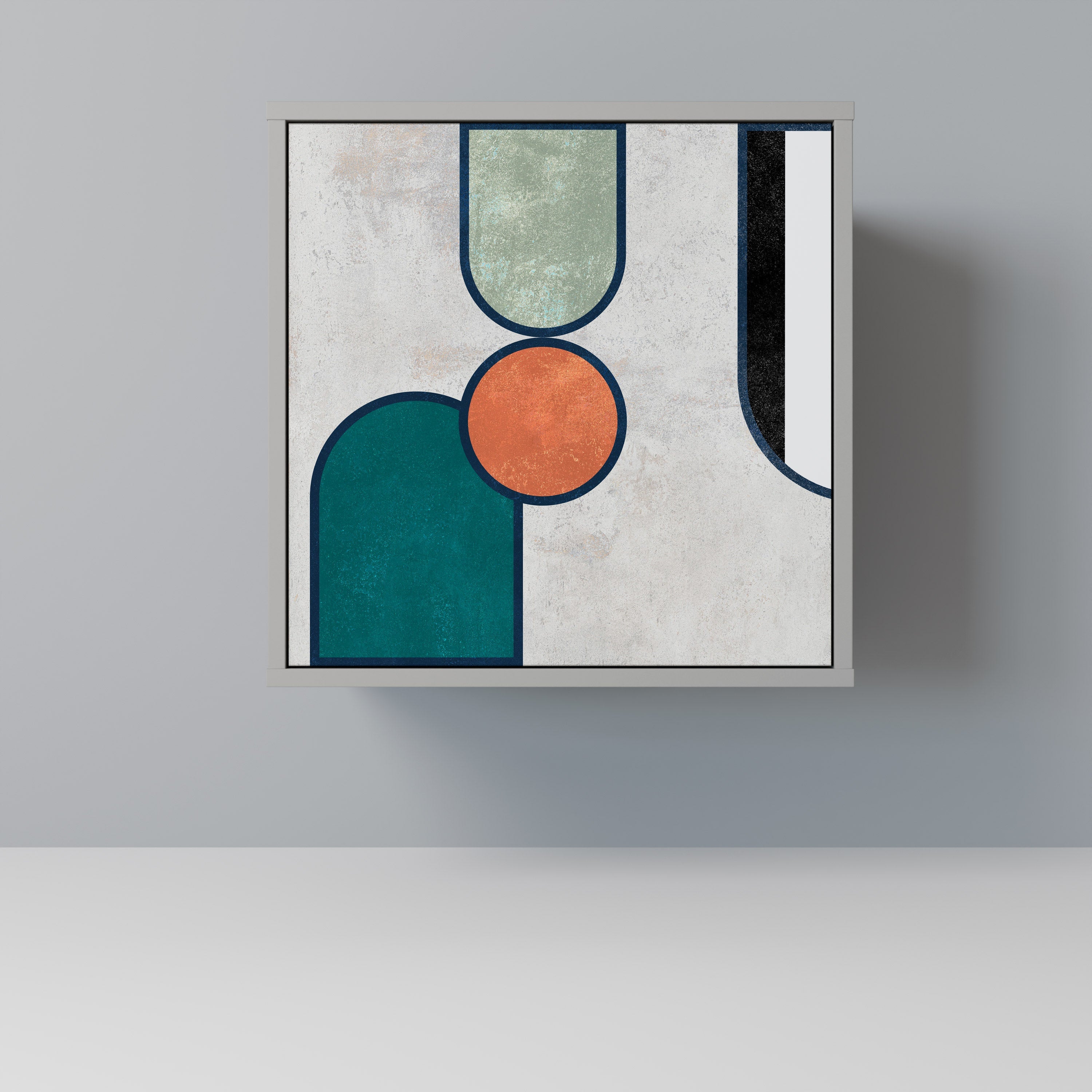 COOL STORY Aparador de 1 Porta em Acabamento Cinzento