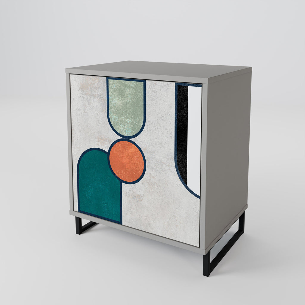 COOL STORY 1-Door Sideboard in Grey Finish