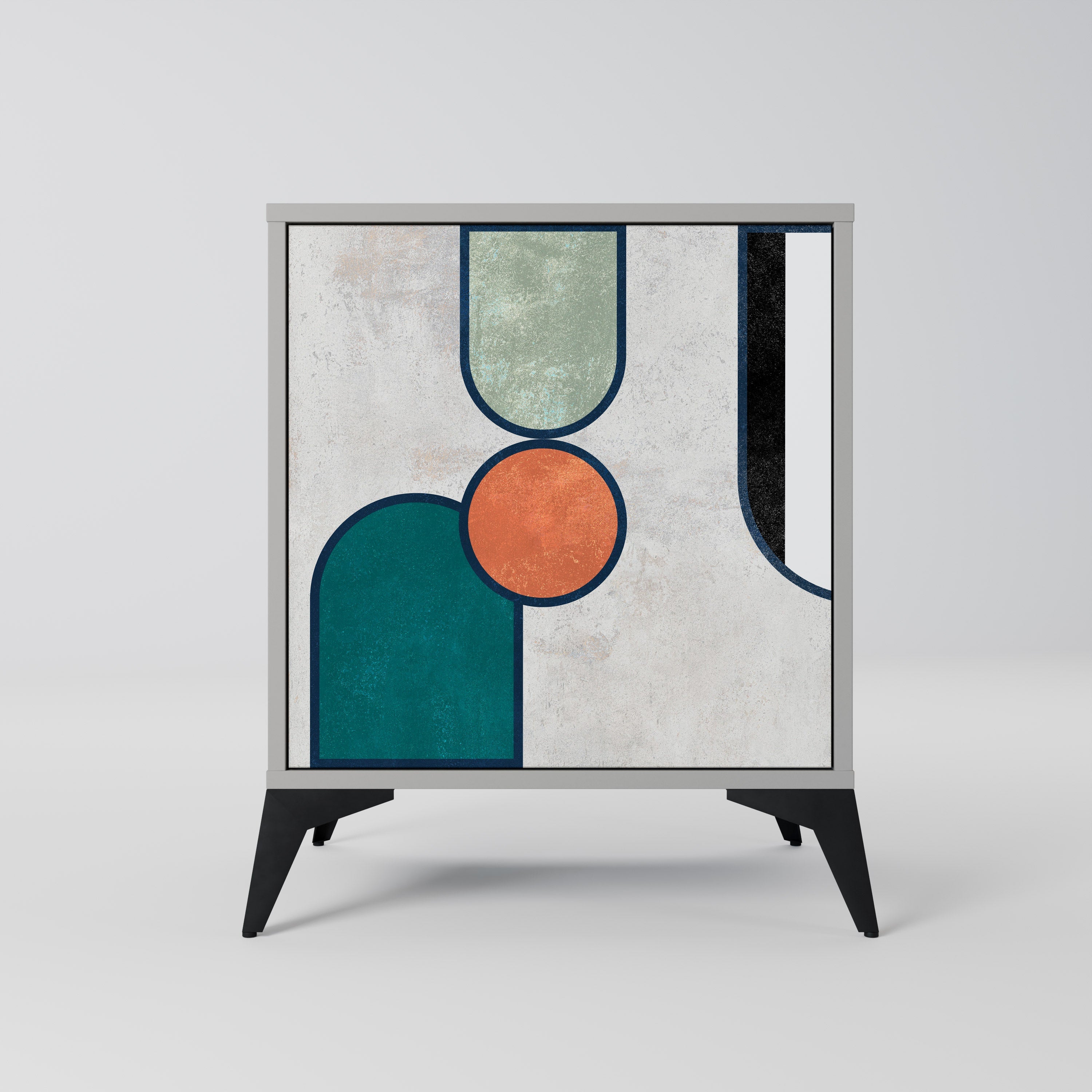 COOL STORY Aparador de 1 Porta em Acabamento Cinzento