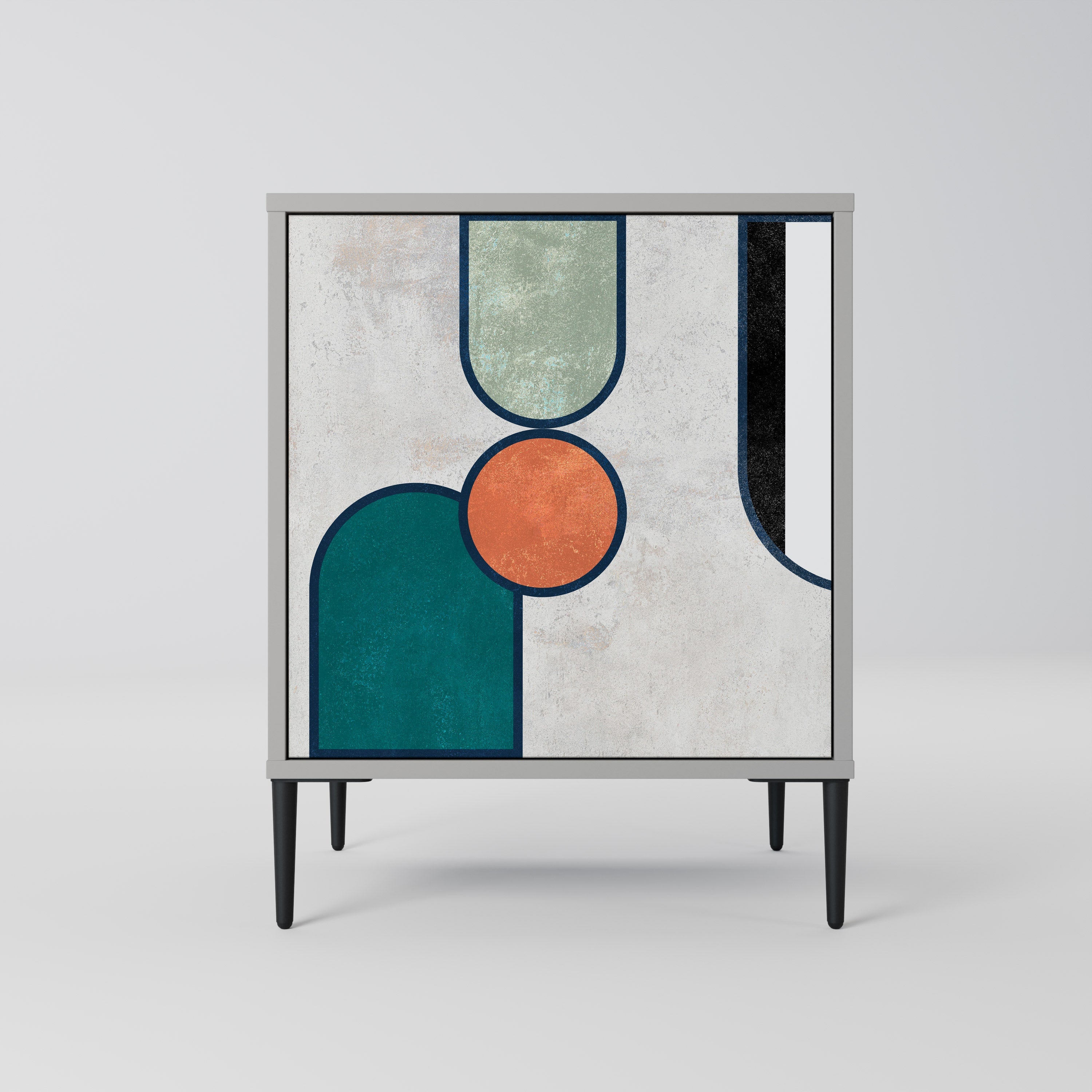 COOL STORY Aparador de 1 Porta em Acabamento Cinzento