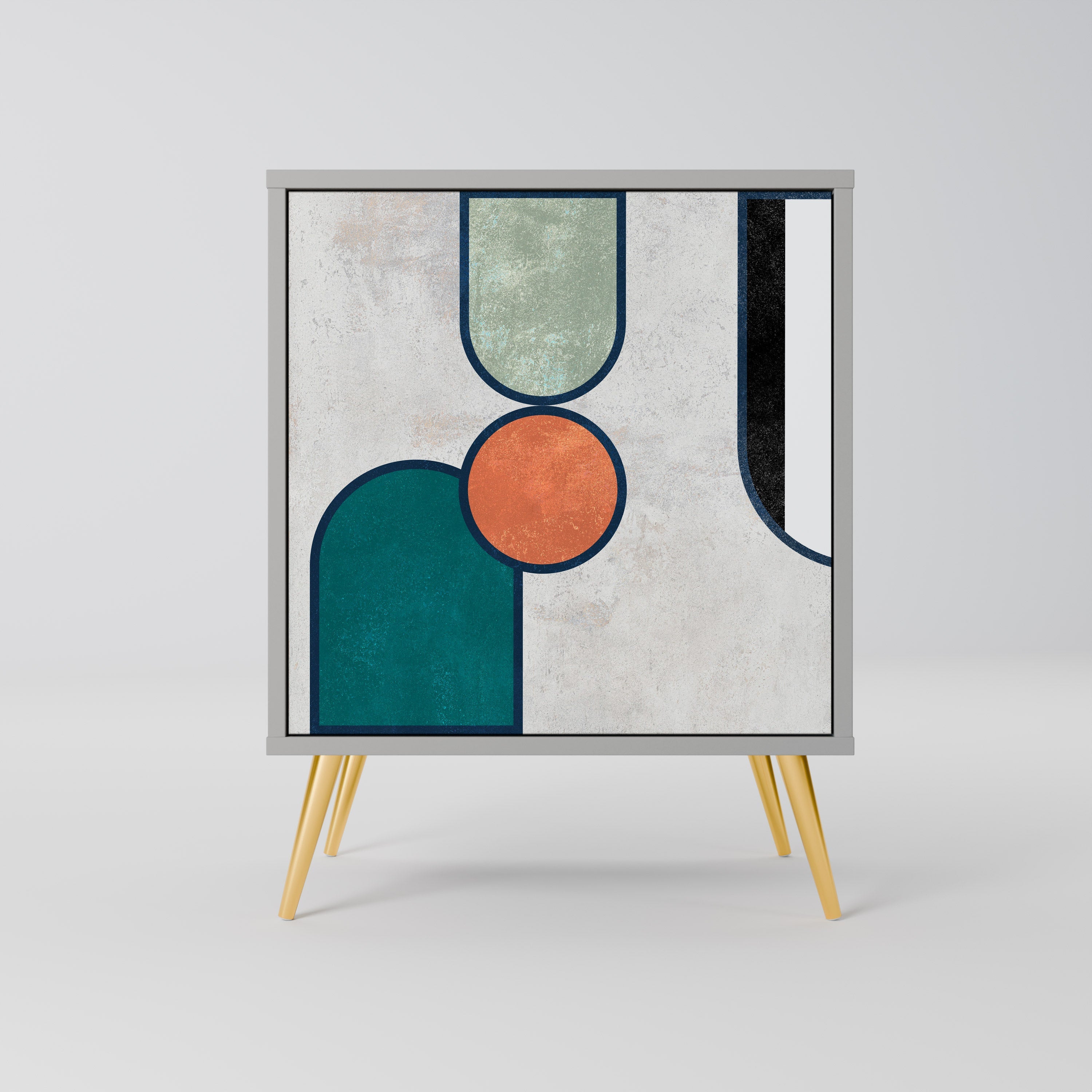 COOL STORY Aparador de 1 Porta em Acabamento Cinzento