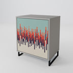 CHROMA CONTOURS Aparador de 1 Porta em Acabamento Cinzento