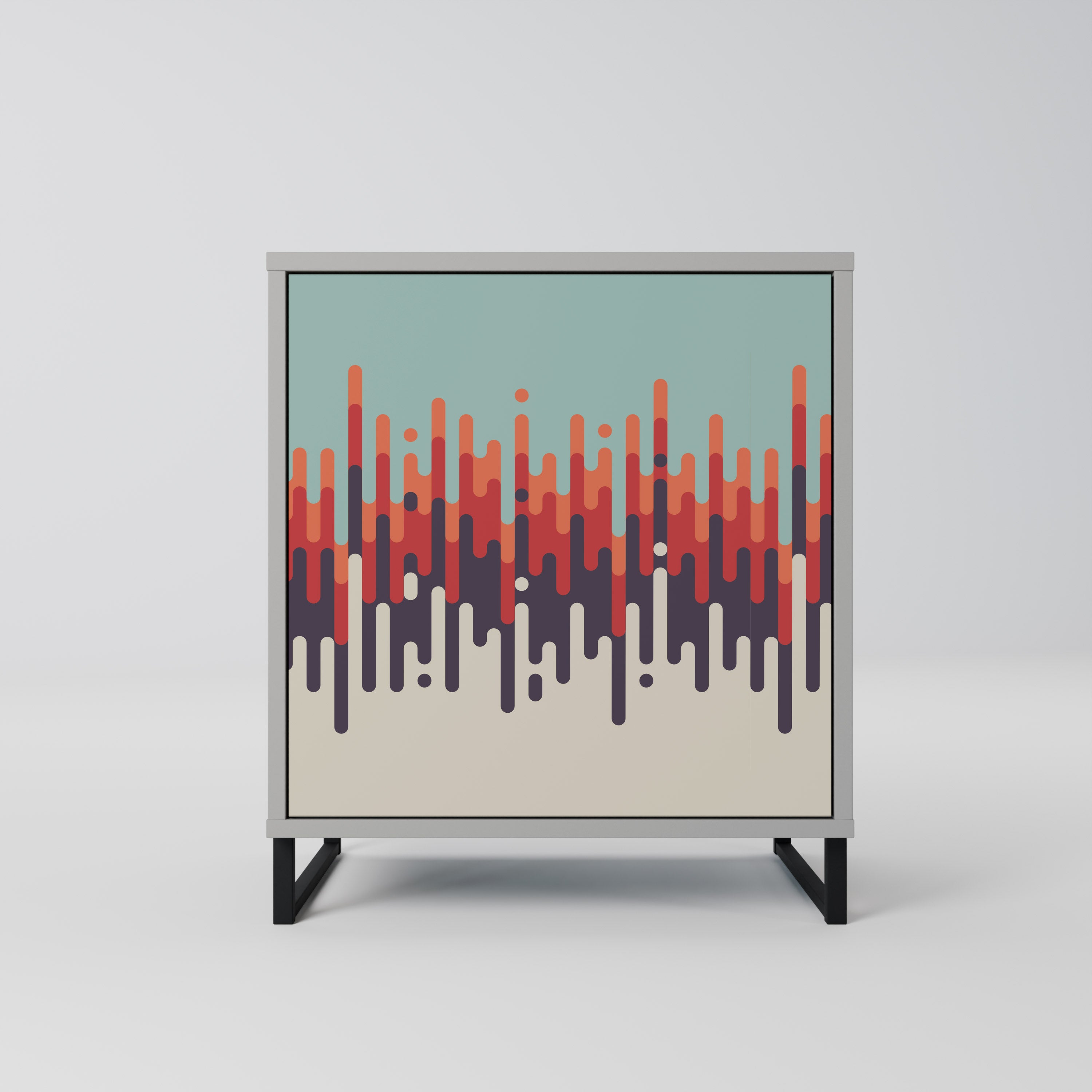 CHROMA CONTOURS 1-Door Sideboard in Grey Finish