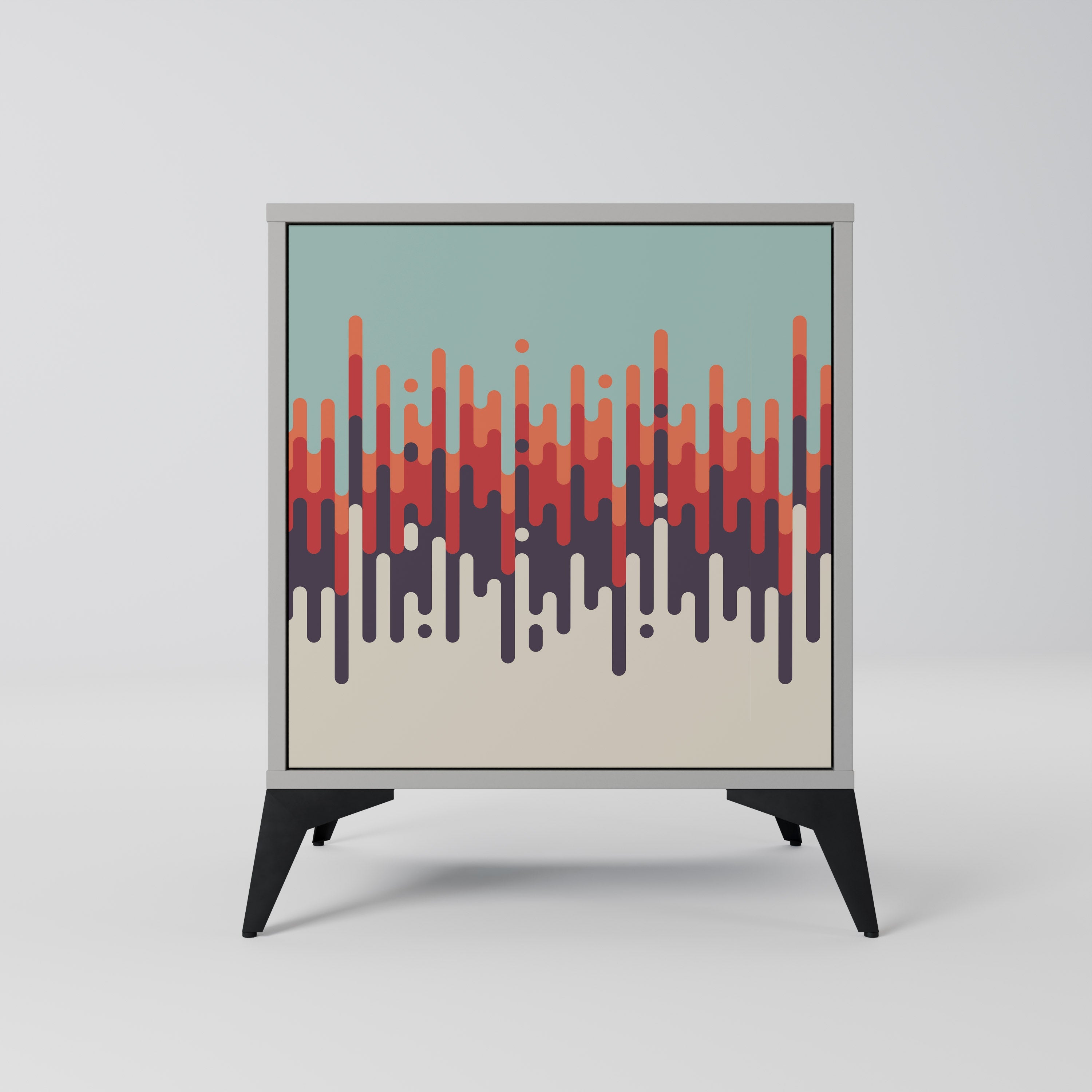 CHROMA CONTOURS 1-Door Sideboard in Grey Finish