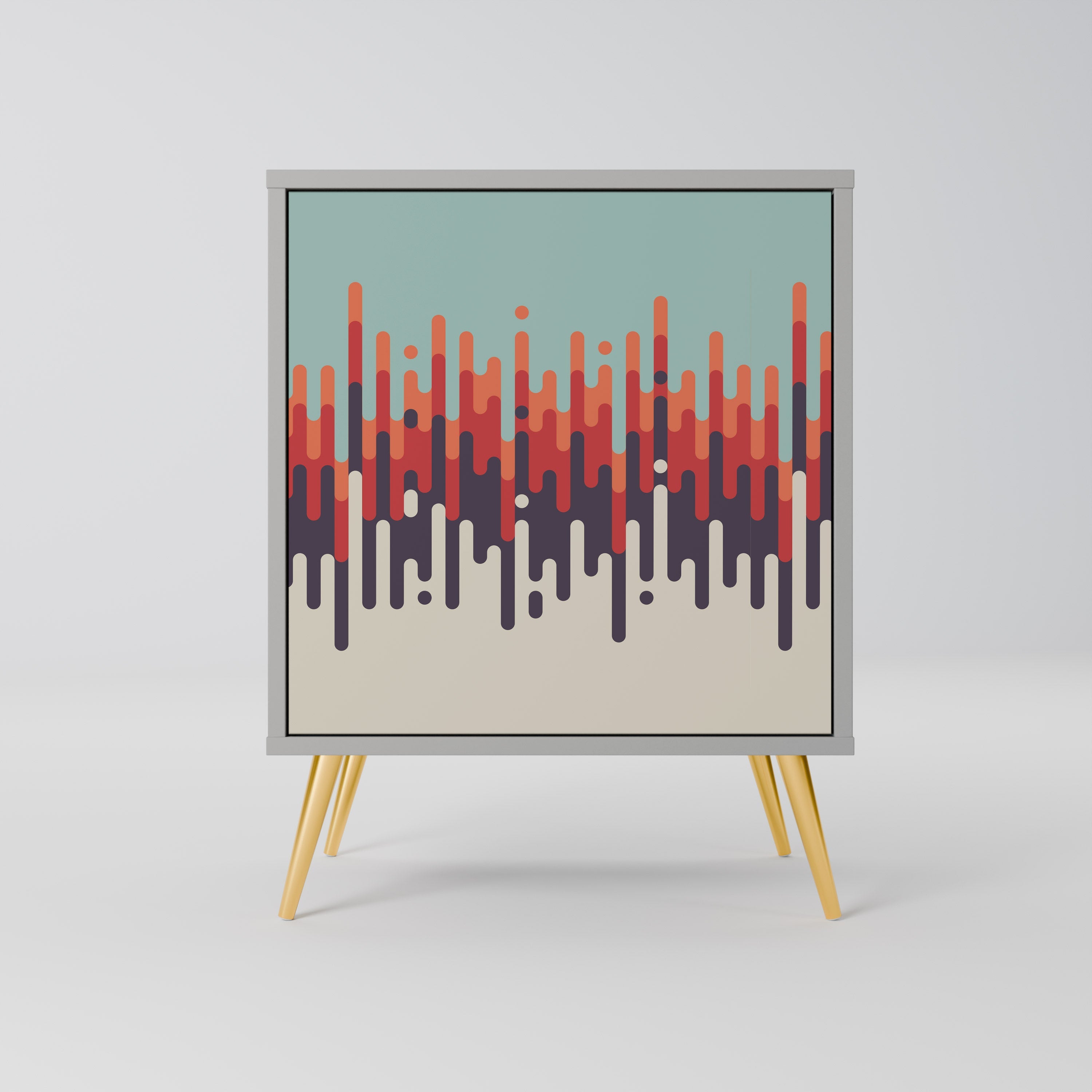 CHROMA CONTOURS 1-Door Sideboard in Grey Finish