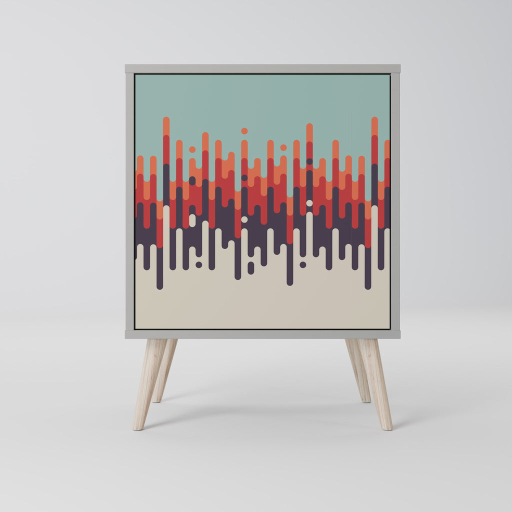 CHROMA CONTOURS Aparador de 1 Porta em Acabamento Cinzento