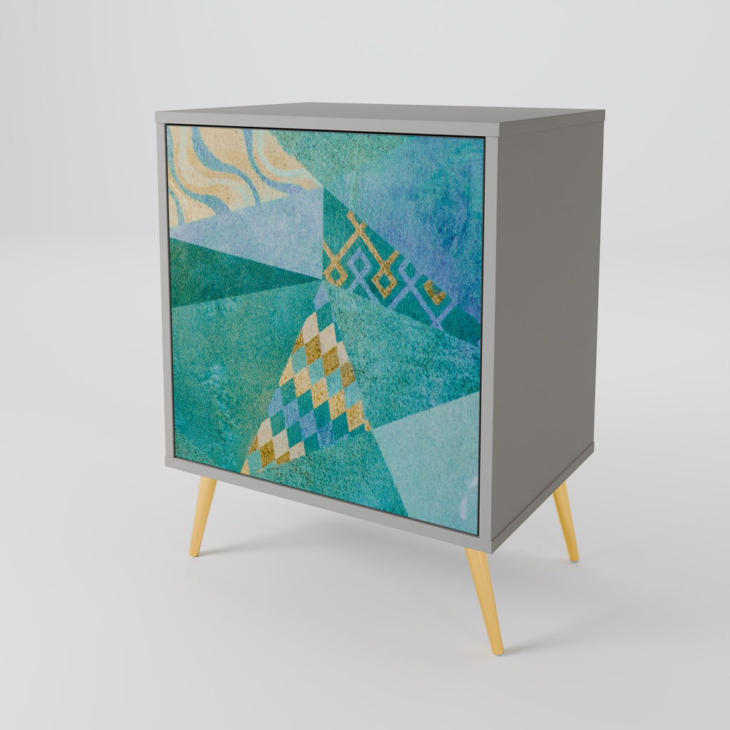 SPECTRUM SPLENDOR Aparador de 1 Porta em Acabamento Cinzento