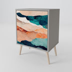 ABSTRACT LANDSCAPE Aparador de 1 Porta em Acabamento Cinzento