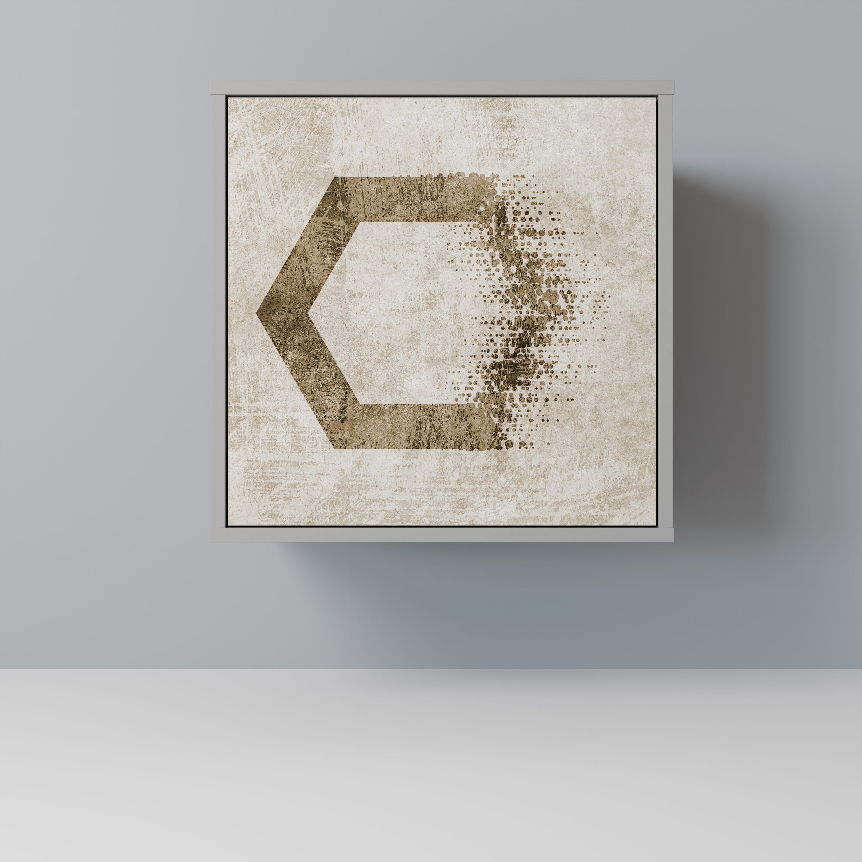 HEXAGONAL SHAPES Aparador de 1 Porta em Acabamento Cinzento