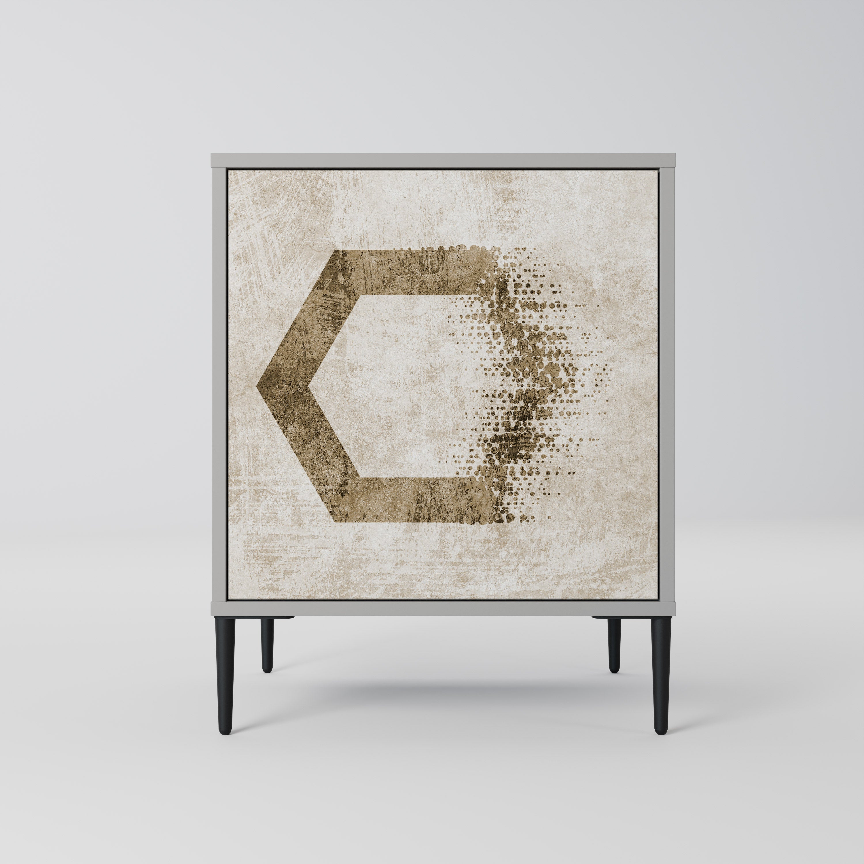 HEXAGONAL SHAPES Aparador de 1 Porta em Acabamento Cinzento