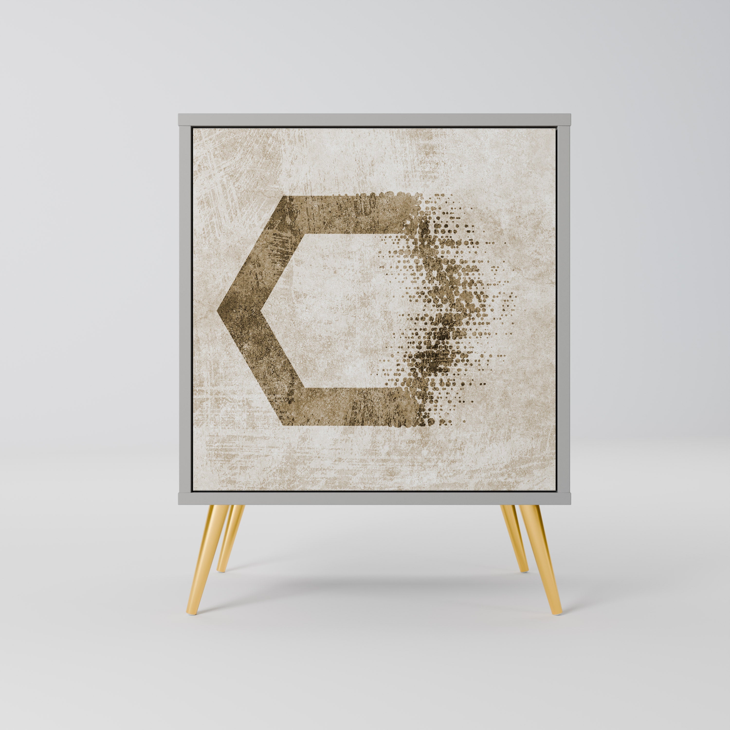 HEXAGONAL SHAPES Aparador de 1 Porta em Acabamento Cinzento