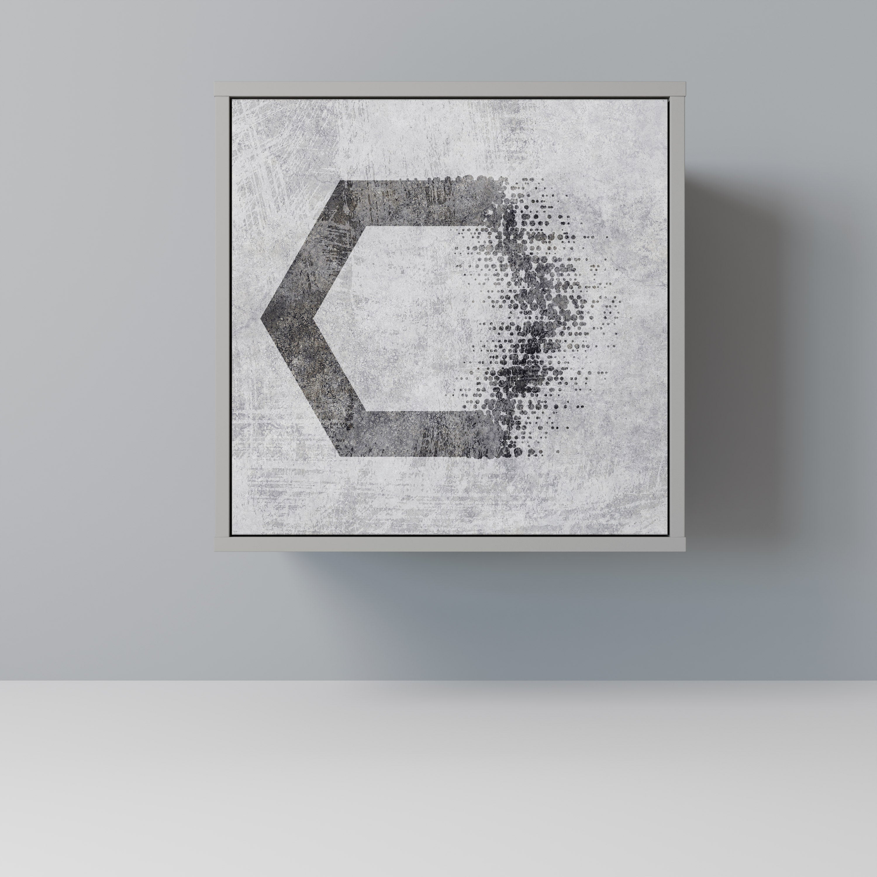 HEXAGONAL FIGURES Aparador de 1 Porta em Acabamento Cinzento