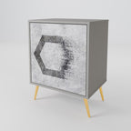 HEXAGONAL FIGURES 1-Door Sideboard in Grey Finish