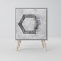 HEXAGONAL FIGURES 1-Door Sideboard in Grey Finish