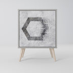HEXAGONAL FIGURES 1-Door Sideboard in Grey Finish