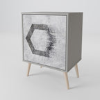 HEXAGONAL FIGURES 1-Door Sideboard in Grey Finish