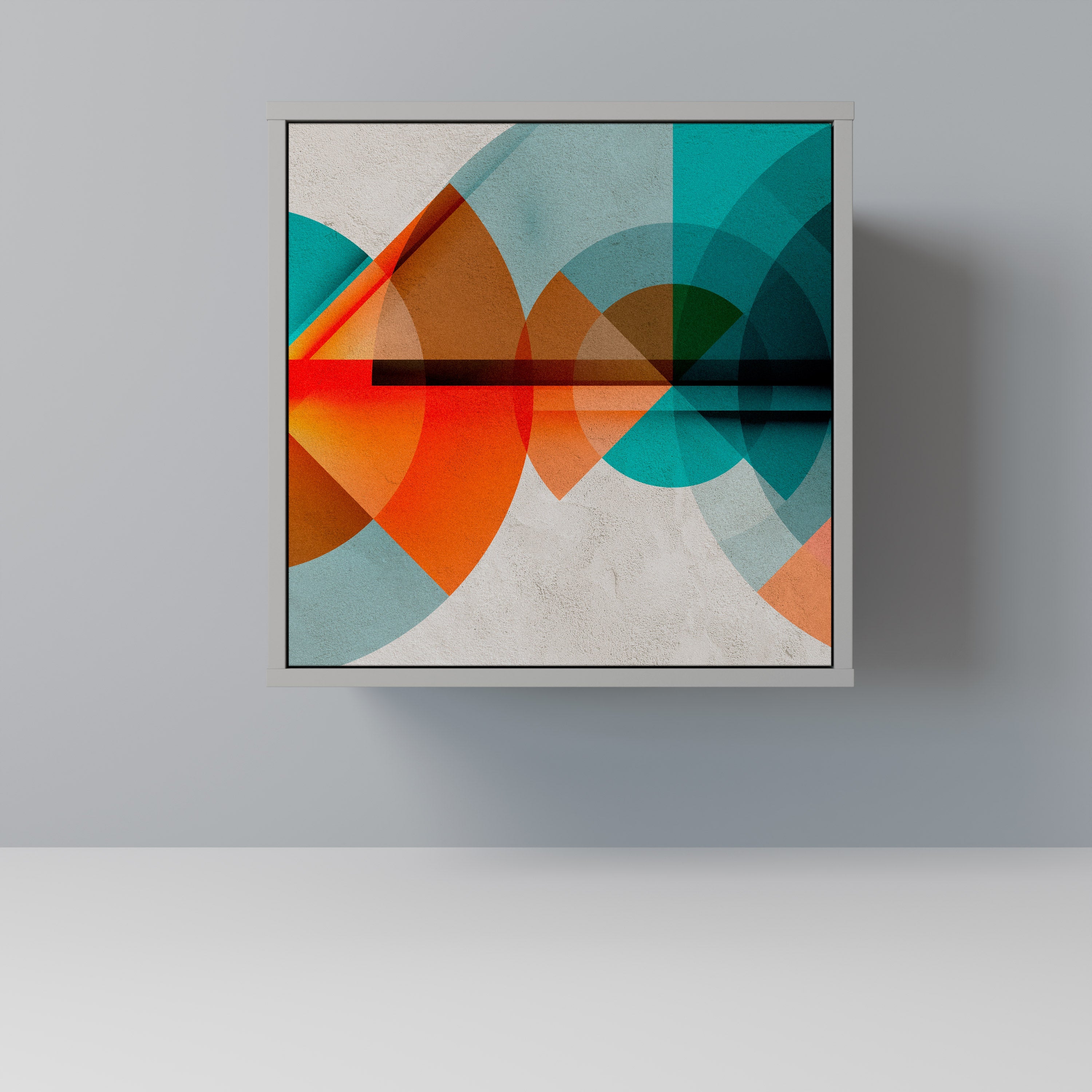 CIRCULAR RHAPSODY Aparador de 1 Porta em Acabamento Cinzento