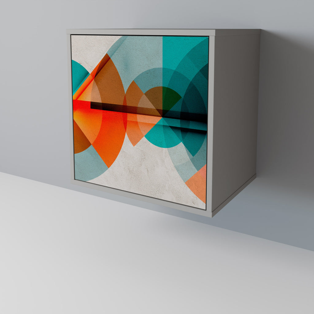 CIRCULAR RHAPSODY Aparador de 1 Porta em Acabamento Cinzento