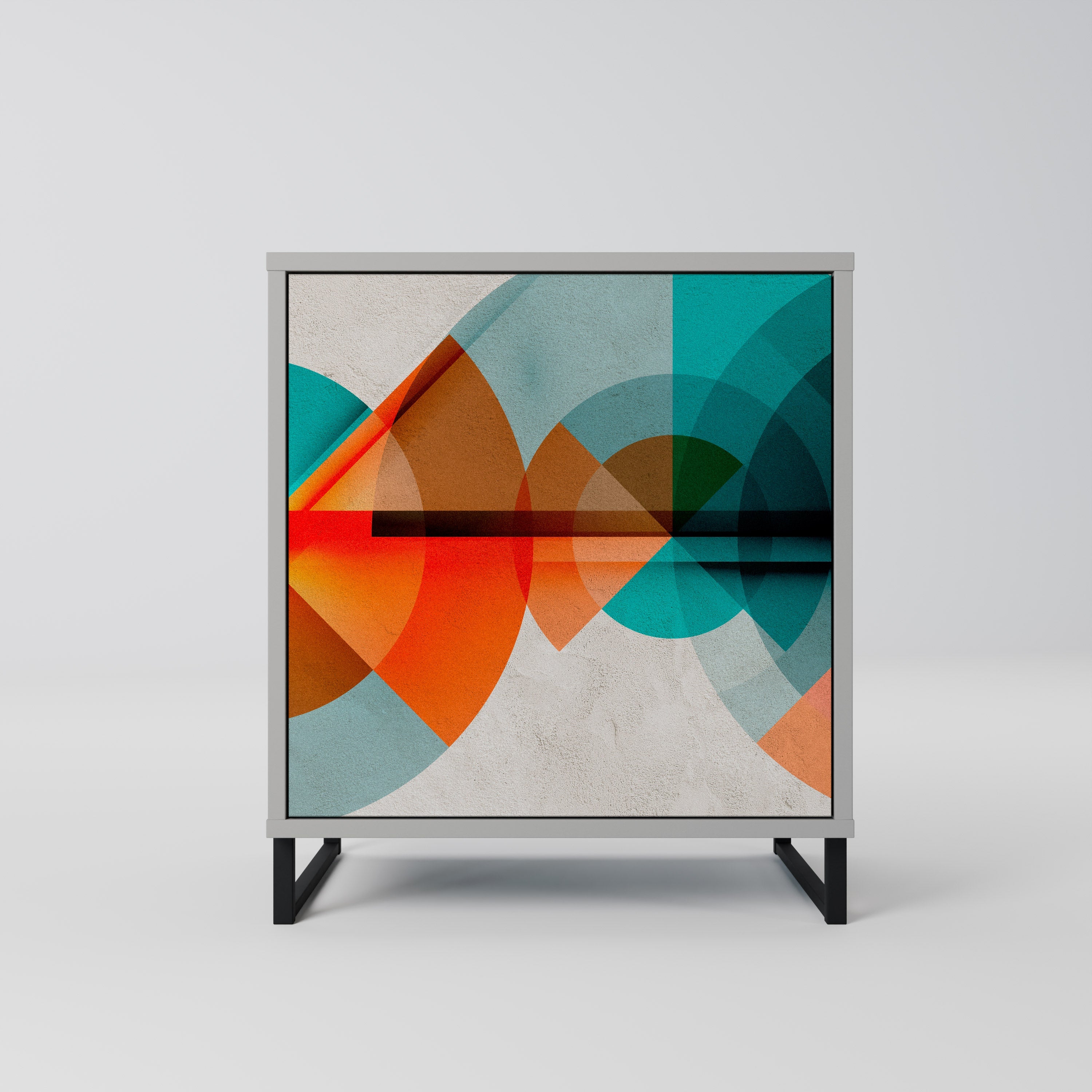 CIRCULAR RHAPSODY Aparador de 1 Porta em Acabamento Cinzento