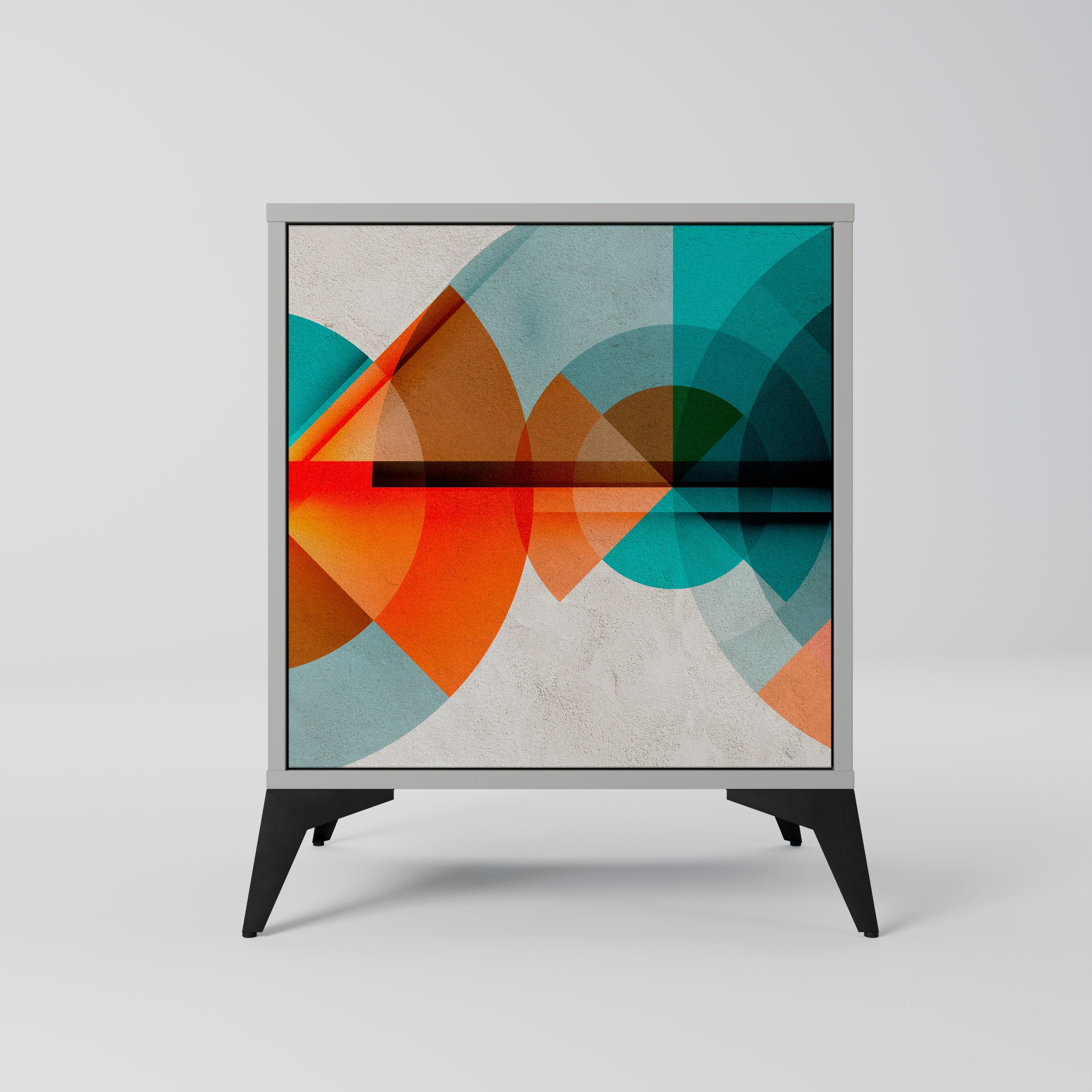 CIRCULAR RHAPSODY Aparador de 1 Porta em Acabamento Cinzento