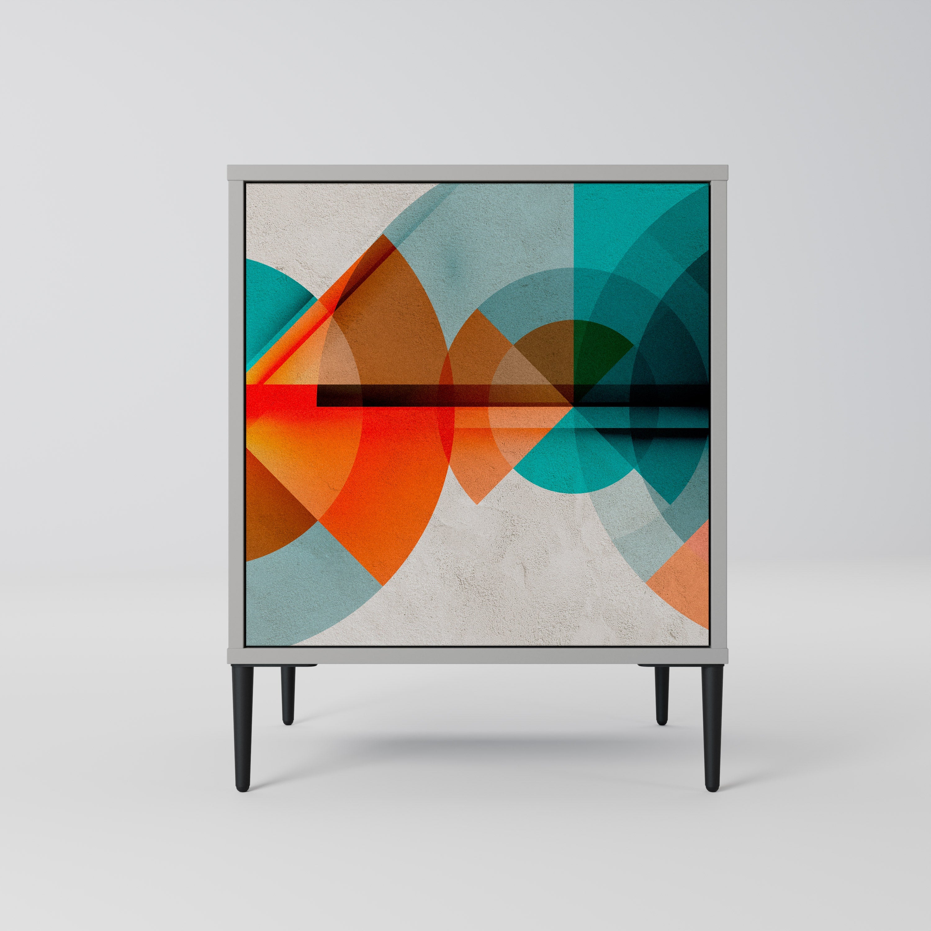 CIRCULAR RHAPSODY Aparador de 1 Porta em Acabamento Cinzento