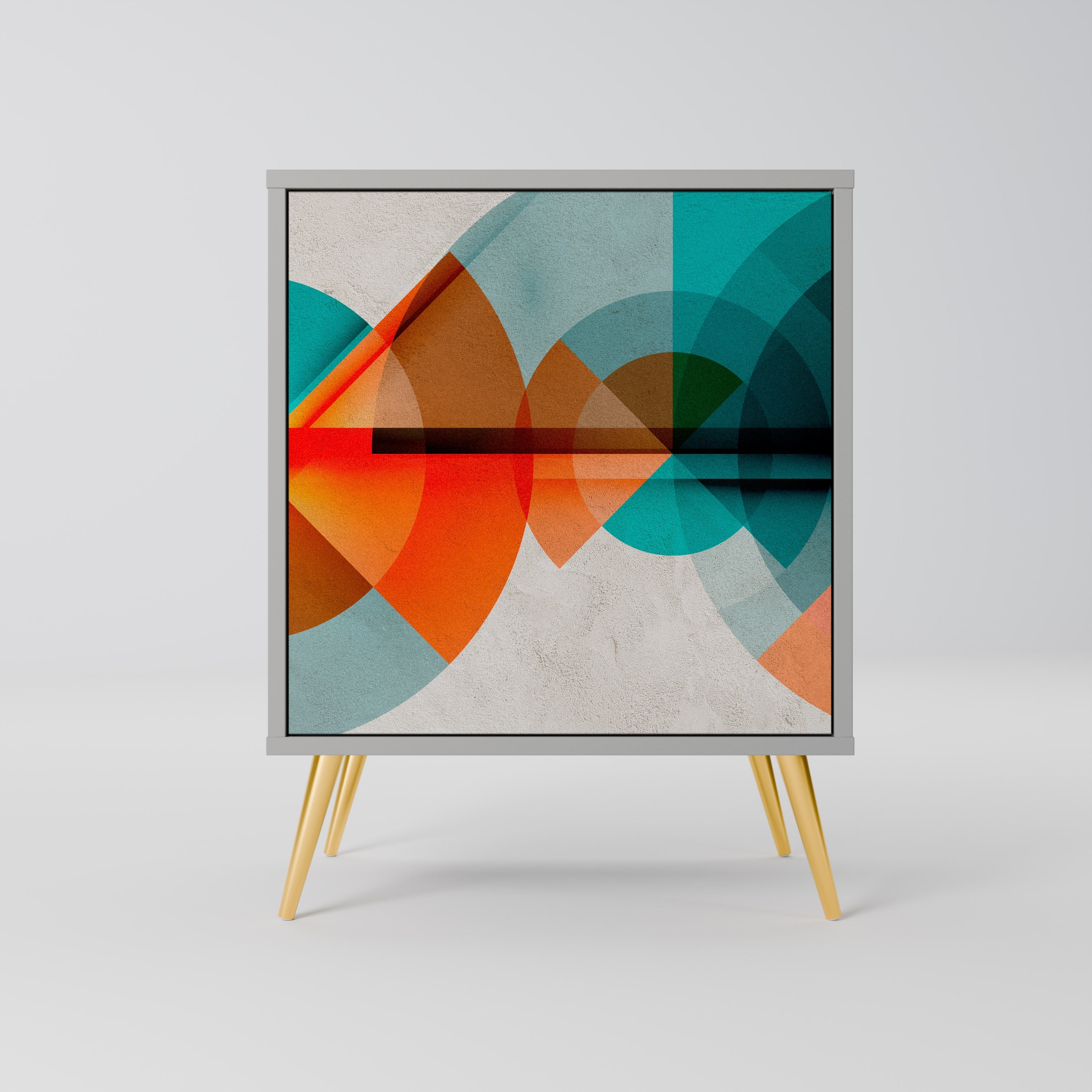 CIRCULAR RHAPSODY Aparador de 1 Porta em Acabamento Cinzento